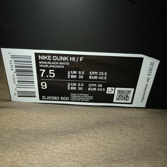NWB Nike Dunk High Fragment Design Beijing Women's Size 9 Mens size 7.5 - Picture 5 of 14